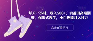 每天一小时,收入500+,卖莆田高端潮鞋,保姆式教学,小白也能月入过万【揭秘】-私藏资源社