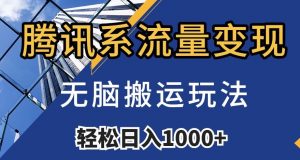腾讯系流量变现,无脑搬运玩法,日入1000+(附481G素材)【揭秘】-私藏资源社