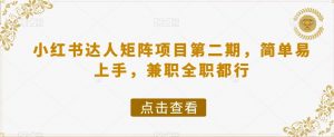 小红书达人矩阵项目第二期,简单易上手,兼职全职都行-私藏资源社