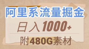 阿里系流量掘金,几分钟一个作品,无脑搬运,日入1000+(附480G素材)【揭秘】-私藏资源社
