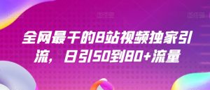 全网最干的B站视频独家引流,日引50到80+流量【揭秘】-私藏资源社