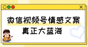 视频号情感文案,真正大蓝海,简单操作,新手小白轻松上手(教程+素材)【揭秘】-私藏资源社
