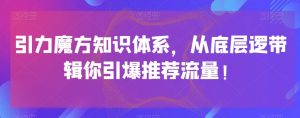 引力魔方知识体系,从底层逻带辑你引爆荐推流量!-私藏资源社