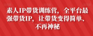 素人IP带货训练营,全平台最强带货IP,让带货变得简单、不再神秘-私藏资源社