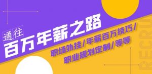 通往百万年薪之路·陪跑训练营:职场外挂/年薪百万技巧/职业规划定制/等等-私藏资源社
