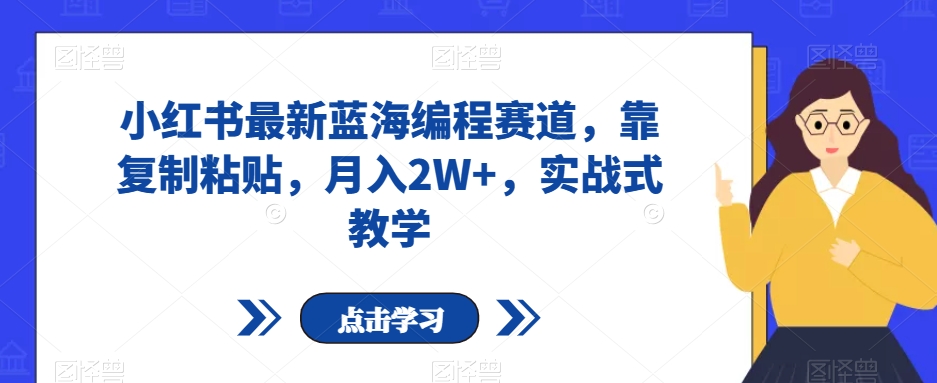 小红书最新蓝海编程赛道，靠复制粘贴，月入2W+，实战式教学【揭秘】-私藏资源社