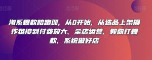淘系爆款陪跑课,从0开始,从选品上架操作链接到付费放大、全店运营,教你打爆款、系统做好店-私藏资源社
