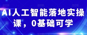 AI人工智能落地实操课,0基础可学-私藏资源社