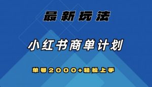 全网首发,小红书商单计划最新玩法,单号2000+可扩大可复制【揭秘】-私藏资源社