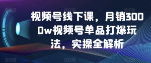 视频号线下课,月销3000w视频号单品打爆玩法,实操全解析-私藏资源社