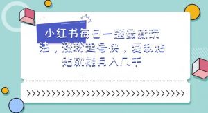 小红书每日一题最新玩法,涨粉起号快,复制粘贴就能月入几千【揭秘】-私藏资源社