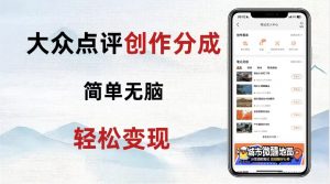 大众点评新玩法!零成本!新手也能每日轻松入袋300+!【揭秘】-私藏资源社