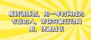 板砖训练营,用一年时间成为专业的人,带你突破行动局限,快速成长-私藏资源社