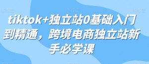 tiktok+独立站0基础入门到精通,跨境电商独立站新手必学课-私藏资源社