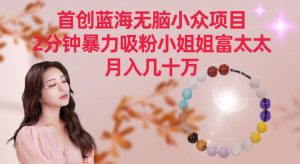 首创蓝海无脑小众项目,2分钟暴力吸粉小姐姐富太太,月入几十万【揭秘】-私藏资源社