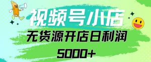 视频号无货源小店从0到1日订单量千单以上纯利润稳稳5000+【揭秘】-私藏资源社