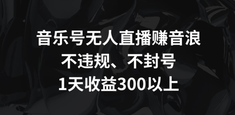 音乐号无人直播赚音浪，不违规、不封号，1天收益300+【揭秘】-私藏资源社