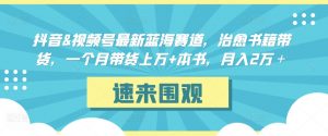 抖音&视频号最新蓝海赛道,治愈书籍带货,一个月带货上万+本书,月入2万+【揭秘】-私藏资源社