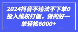 2024抖音不违法不下单0投入维权打假,做的好一单轻松6000+【仅揭秘】-私藏资源社