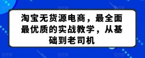 淘宝无货源电商,最全面最优质的实战教学,从基础到老司机-私藏资源社
