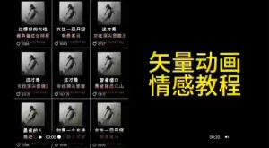 矢量动画情感教程:高点赞涨粉,适合情感、思维、创业教育等赛道-私藏资源社