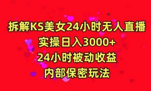 利用快手24小时无人美女直播,实操日入3000,24小时被动收益,内部保密玩法【揭秘】-私藏资源社