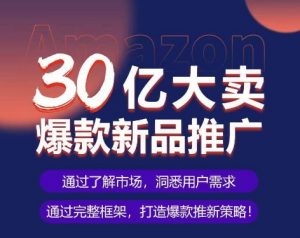 亚马逊·30亿大卖爆款新品推广,可复制、全程案例实操的爆款推新SOP-私藏资源社