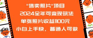 2024全年可变现玩法”售卖照片”单张照片收益1100元小白上手快,普通人可做【揭秘】-私藏资源社