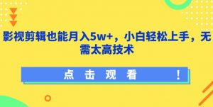 影视剪辑也能月入5w+,小白轻松上手,无需太高技术【揭秘】-私藏资源社