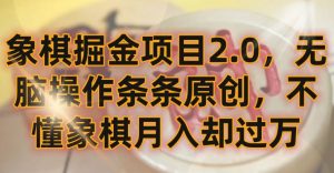 象棋掘金项目2.0,无脑操作条条原创,不懂象棋月入却过万【揭秘】-私藏资源社