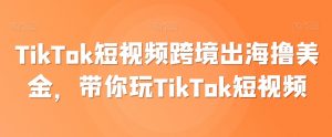 TikTok短视频跨境出海撸美金,带你玩TikTok短视频-私藏资源社