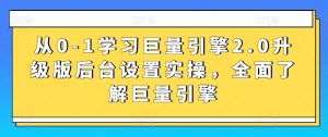 从0-1学习巨量引擎2.0升级版后台设置实操,全面了解巨量引擎-私藏资源社