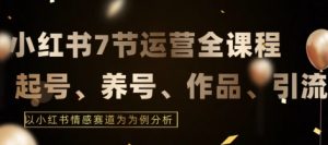 7节小红书运营实战全教程,结合最新情感赛道,打通小红书运营全流程【揭秘】-私藏资源社
