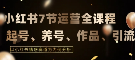 7节小红书运营实战全教程，结合最新情感赛道，打通小红书运营全流程【揭秘】-私藏资源社