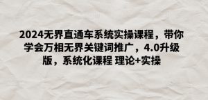 2024无界直通车系统实操课程,带你学会万相无界关键词推广,4.0升级版,系统化课程 理论+实操-私藏资源社