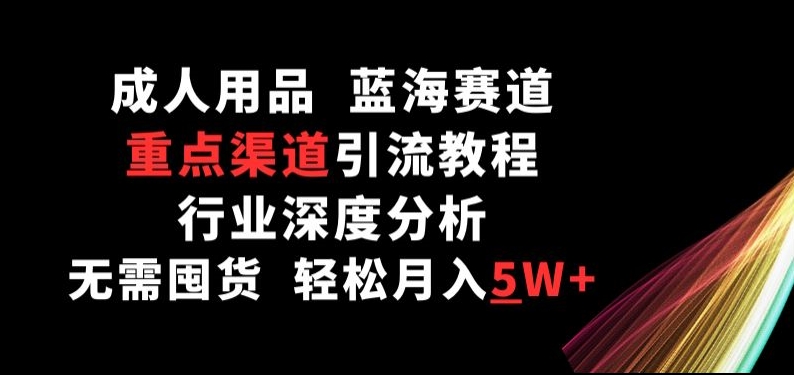 成人用品，蓝海赛道，重点渠道引流教程，行业深度分析，无需囤货，轻松月入5W+【揭秘】-私藏资源社