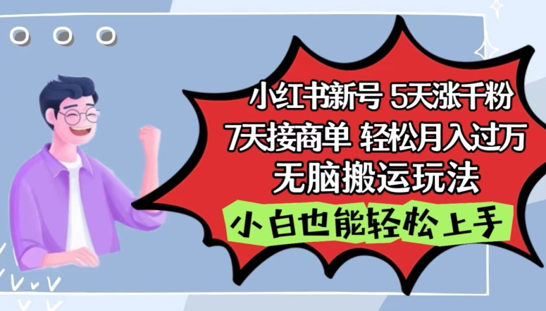 小红书影视泥巴追剧5天涨千粉，7天接商单，轻松月入过万，无脑搬运玩法【揭秘】-私藏资源社