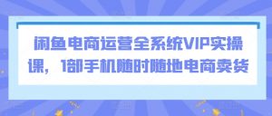 闲鱼电商运营全系统VIP实操课,1部手机随时随地电商卖货-私藏资源社