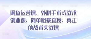 闲鱼运营课,外科手术式战术创业课,简单粗暴直接,真正的战术实战课-私藏资源社