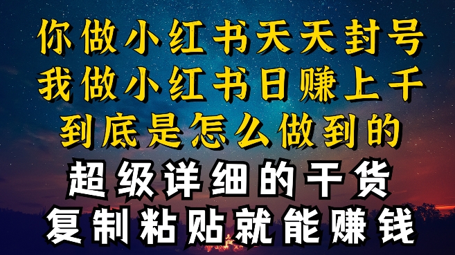 都知道小红书能引流私域变现，可为什么我能一天引流几十人变现上千，但你却频频封号违规被限流【揭秘】-私藏资源社