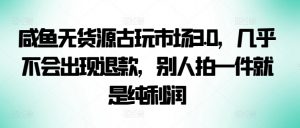 咸鱼无货源古玩市场3.0,几乎不会出现退款,别人拍一件就是纯利润【揭秘】-私藏资源社