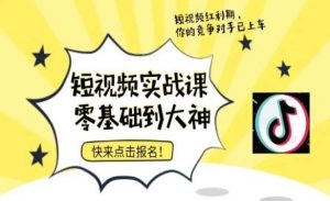 短视频零基础落地实操训练营,短视频实战课零基础到大神-私藏资源社