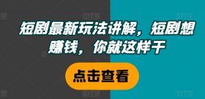短剧最新玩法讲解,短剧想赚钱,你就这样干-私藏资源社