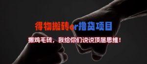 得物搬砖撸货项目?掰下数据,我给你们说说顶层思维【揭秘】-私藏资源社