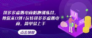 拼多多虚拟电商陪跑训练营,教你从0到1玩转拼多多虚拟电商,简单易上手(更新)-私藏资源社