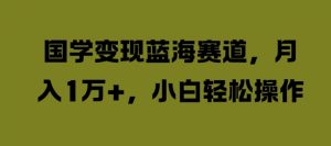 国学变现蓝海赛道,月入1W+,小白轻松操作【揭秘】-私藏资源社