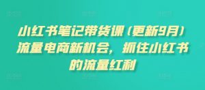 小红书笔记带货课(更新9月)流量电商新机会,抓住小红书的流量红利-私藏资源社