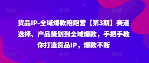 货品IP全域爆款陪跑营【第3期】赛道选择、产品策划到全域爆款,手把手教你打造货品IP,爆款不断-私藏资源社