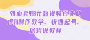 外面卖498元短视频百变萌虎AI制作教学,快速起号,保姆级教程-私藏资源社