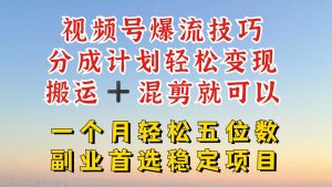 视频号分成最暴力赛道,几分钟出一条原创,最强搬运+混剪新方法,谁做谁爆【揭秘】-私藏资源社